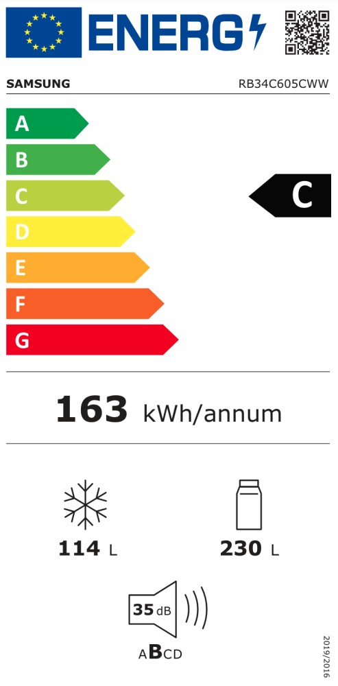 Samsung Koelvriescombinatie  RB 34C605 CWW
