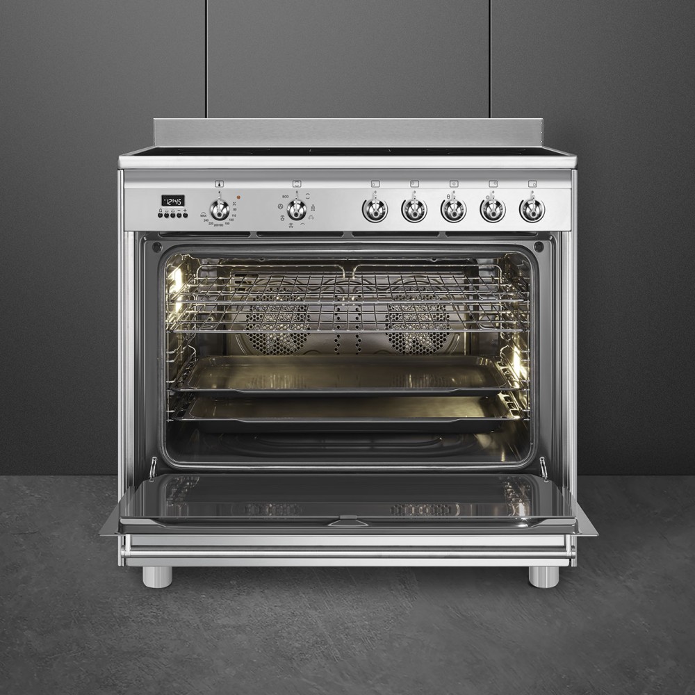 Smeg Fornuis vitrokeramische kookplaat  SCD 91CMX 9
