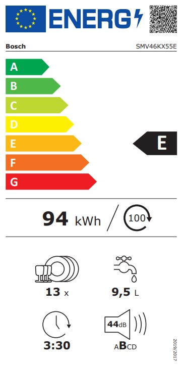 Bosch Vaatwasser volledig integreerbaar 60cm SMV 46KX55 E