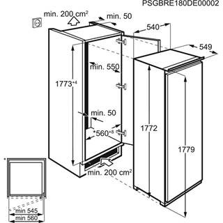 AEG Koelkast inbouw 176-179cm hoog SKE 818D1 DS