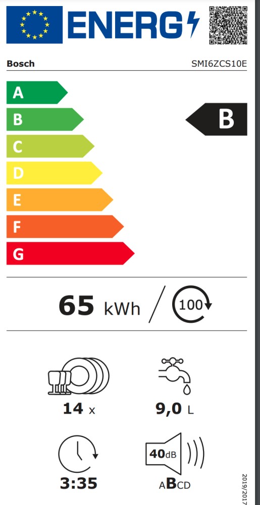 Bosch Vaatwasser integre. 60cm frontbediening SMI 6ZCS10 E