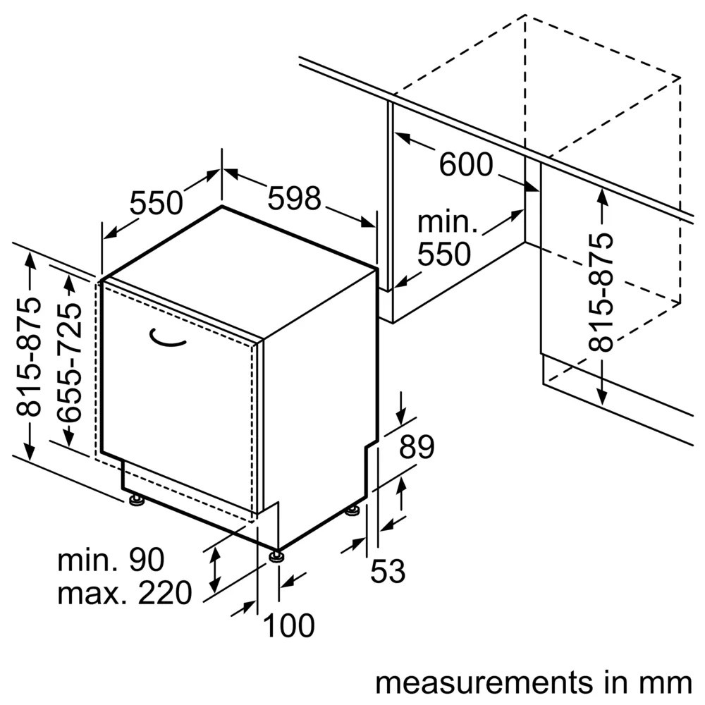Bosch Vaatwasser volledig integreerbaar 60cm SMV 8YCX02 E
