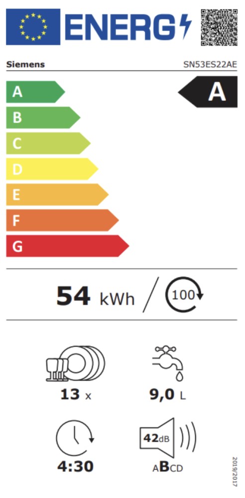 Siemens Vaatwasser integre. 60cm frontbediening SN 53ES22 AE