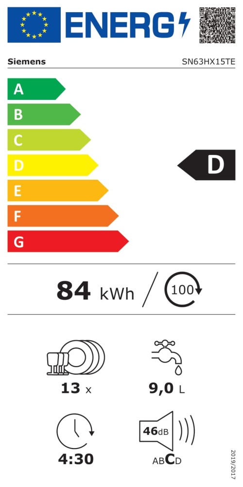 Siemens Vaatwasser volledig integreerbaar 60cm SN 63HX15 TE