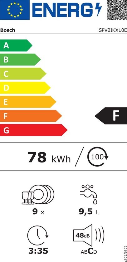 Bosch Vaatwasser volledig integreerbaar 45cm SPV 2IKX10 E