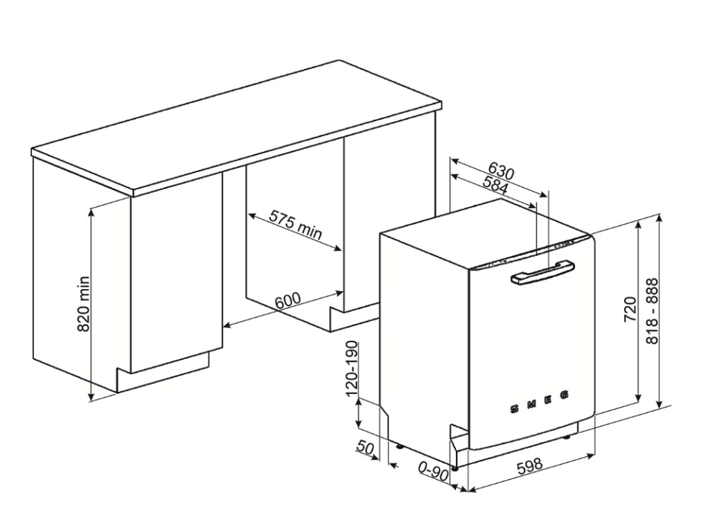 Smeg Vaatwassers onderbouw STFABWH 3