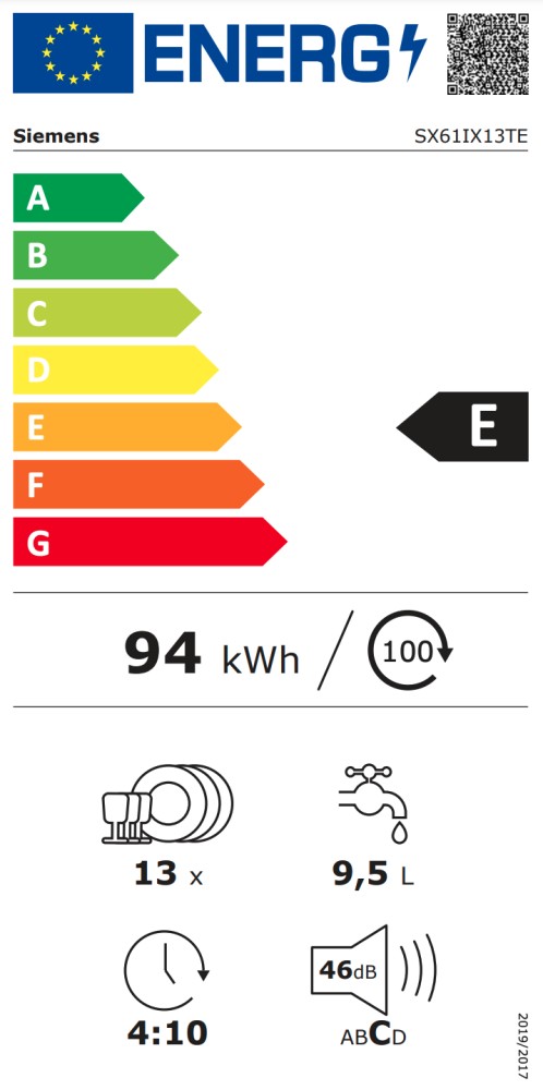 Siemens Vaatwasser volledig integreerbaar 60cm SX 61IX13 TE