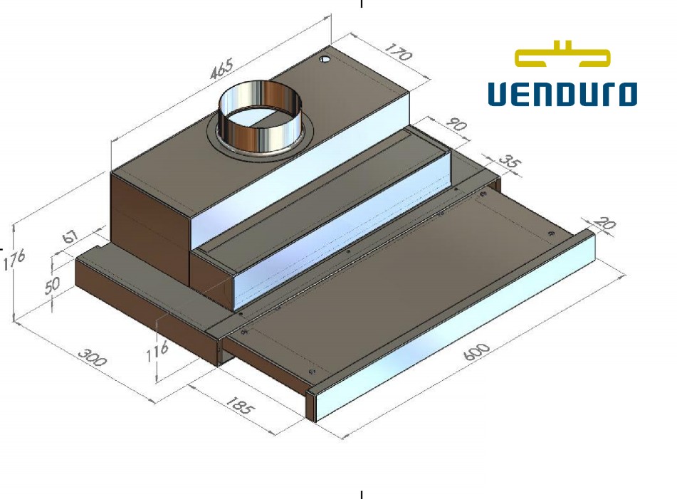 Venduro Dampkap zonder motor TA 60