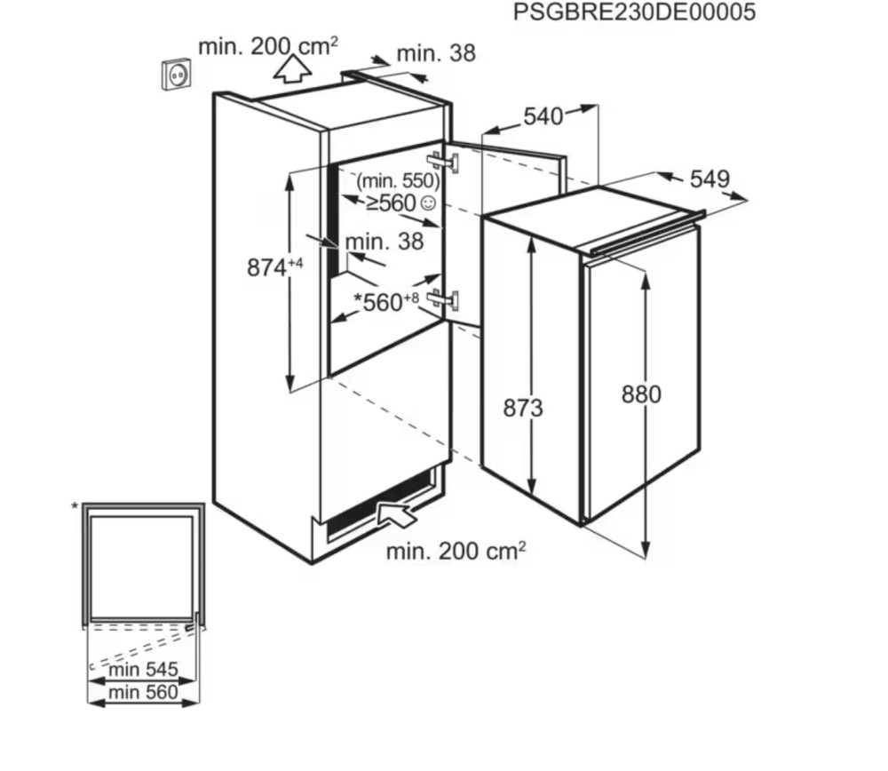 AEG Diepvries inbouw 88cm TAB 6L88 ES