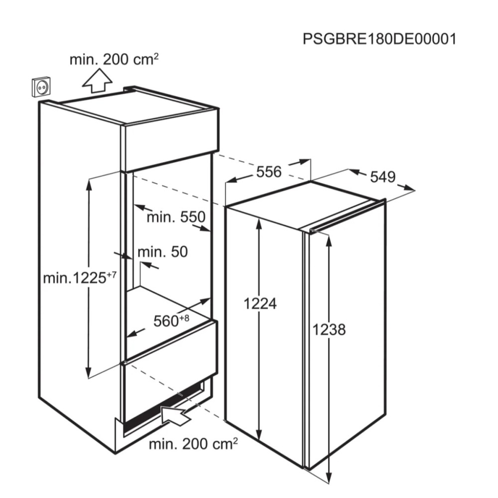 AEG Diepvries inbouw 122cm TAB 7N12 EF