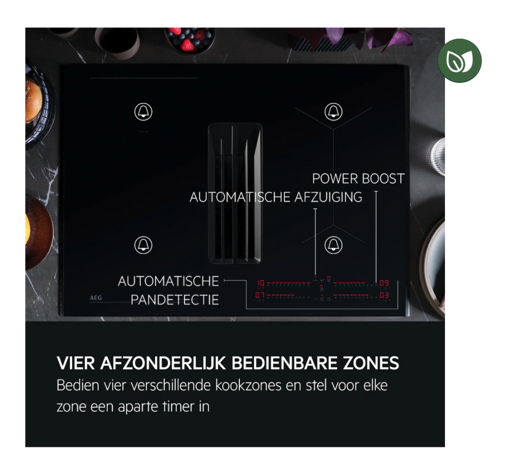 AEG Kookplaat met ingebouwde dampafzuiging TCH 74B01 FB