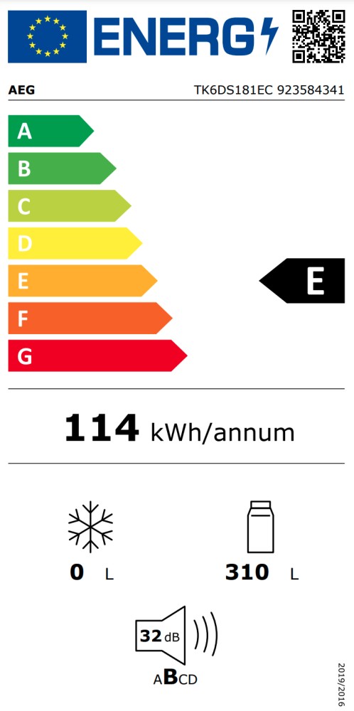 AEG Koelkast inbouw 176-179cm hoog TK 6DS181 EC