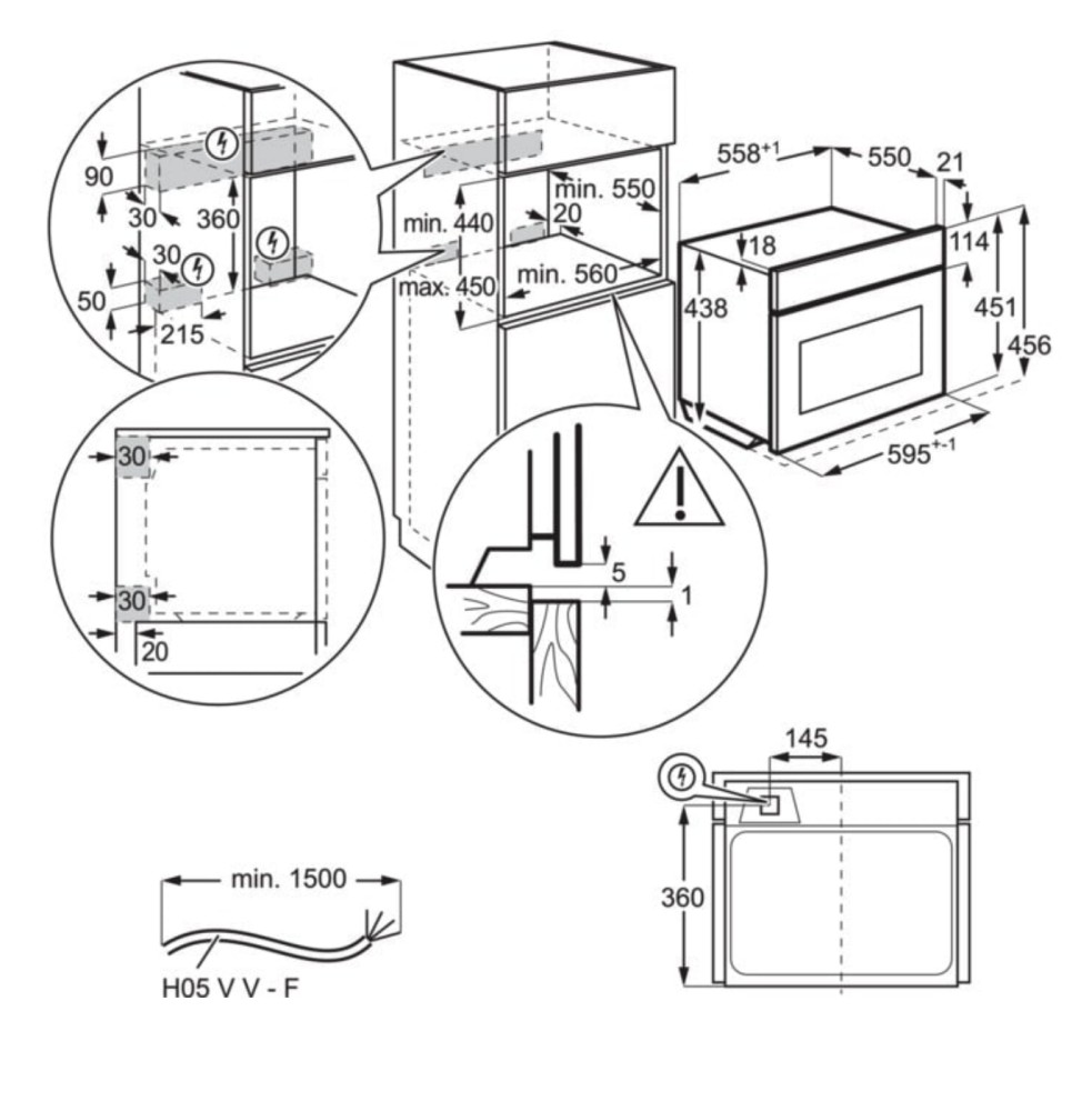 AEG Combi : oven + microgolf TK 8NK72 WB
