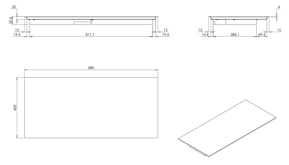 Venduro Kookplaat inductie VEND 90-4F-4 B