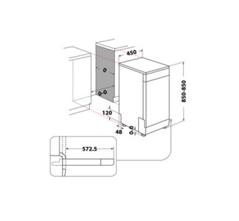 Whirlpool Vaatwassers Vrijstaand WH 6FB10BS7A0 W