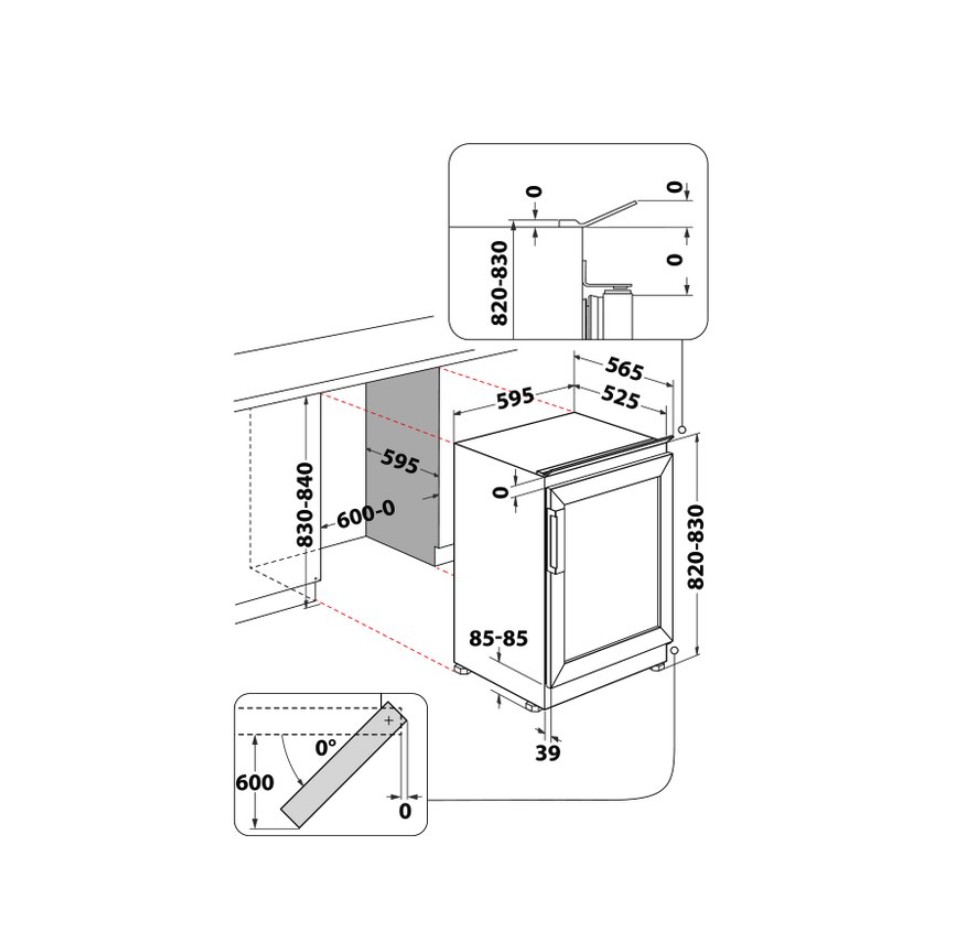 Whirlpool Wijnkast inbouw WHWBU 60D2 B