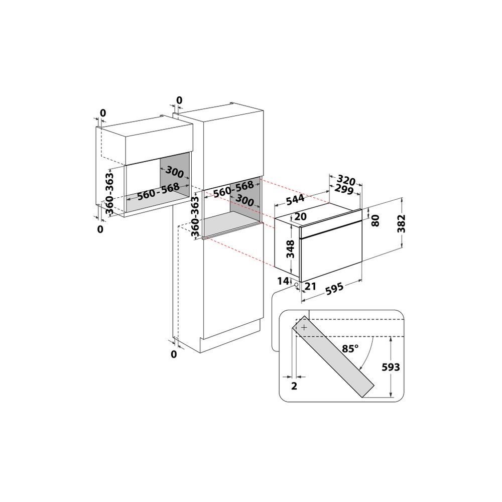 Whirlpool Microgolfoven inbouw zonder grill WMN 461 BX