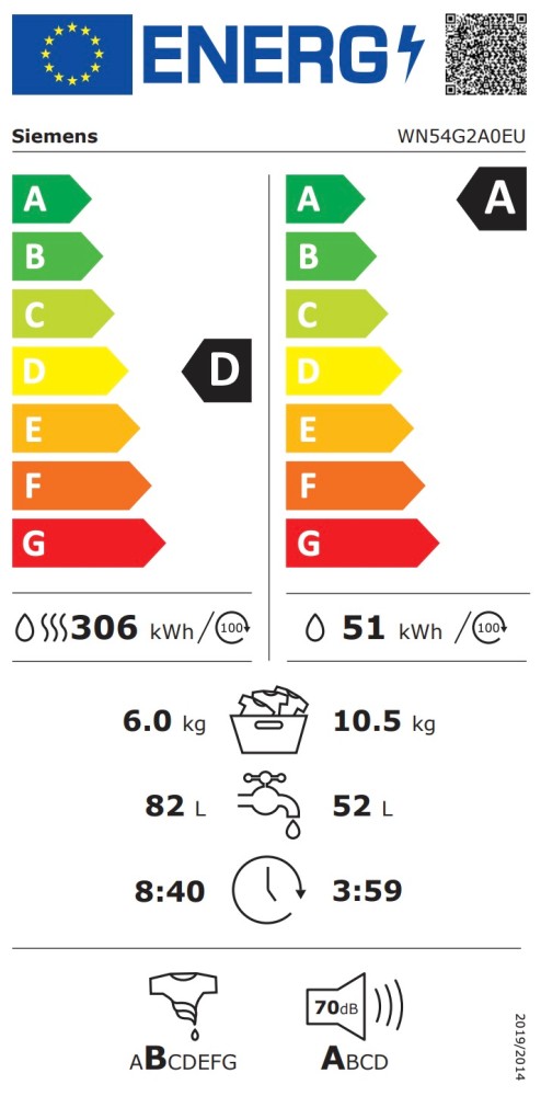 Siemens Was en droog combinatie WN 54G2A0 EU