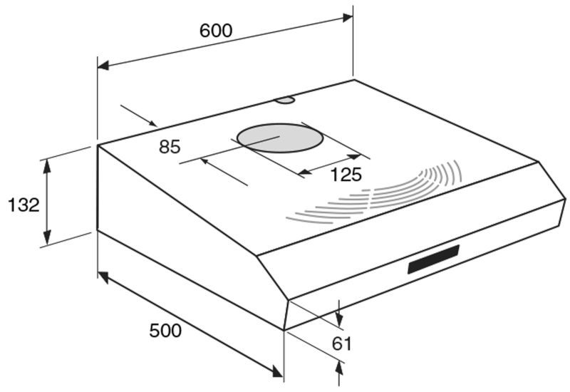 ATAG Dampkap zonder motor WO 6211 AC