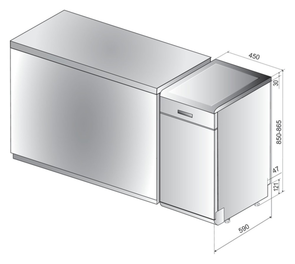 Whirlpool Vaatwassers Vrijstaand WSFO 3O23 PF